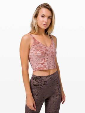 Lululemon Velvet Align Tank Crushed Velvet Crop Top Dusty Rose
